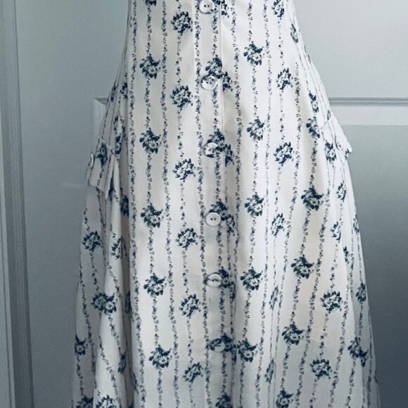 FOR LOVE BELL IVORY / BLUE FLOWERED SUNDRESS SIZE SMALL- TAGS ON - Picture 14 of 16